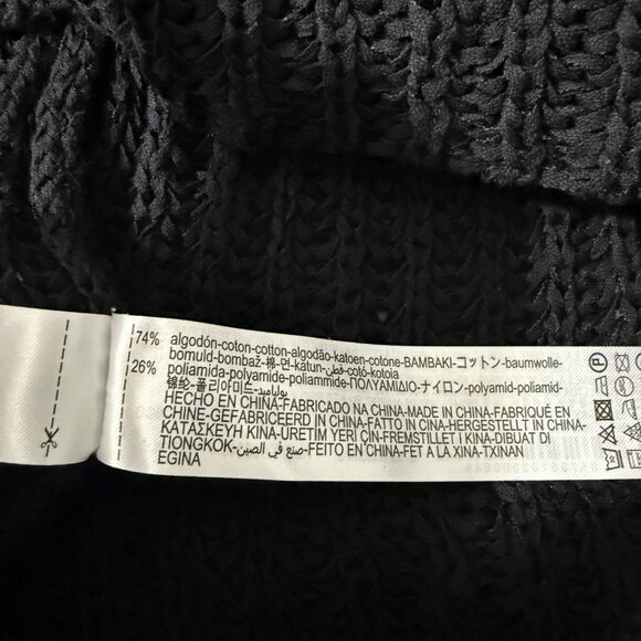 Zara Sweater Women's Large Long Sleeve Ribbed Knit Stretch Relaxed Fit Black - Picture 13 of 13